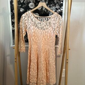 Free People Blush Floral Lace Dress (size 4, small)